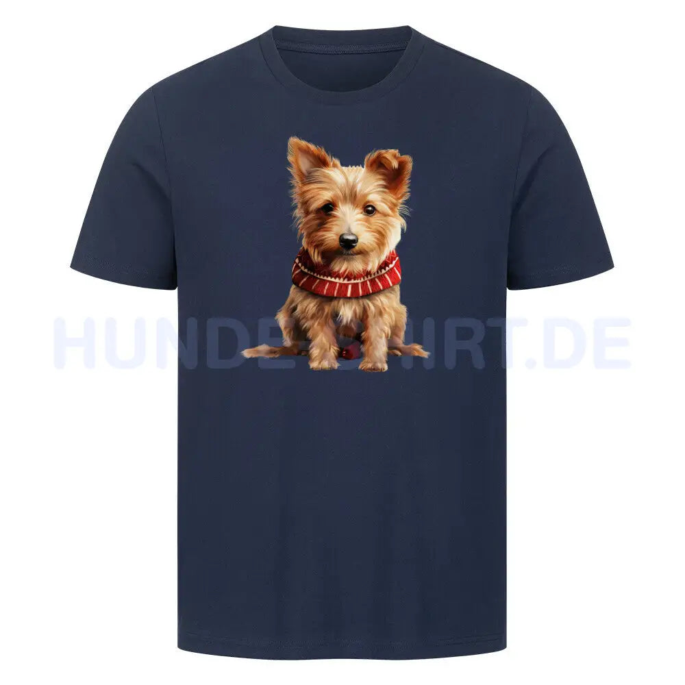 Premium T-Shirt "Australian Terrier - Winter" French Navy – hunde-shirt.de