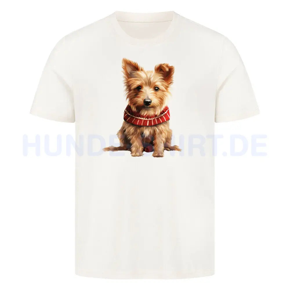 Premium T-Shirt "Australian Terrier - Winter" Natural Raw – hunde-shirt.de