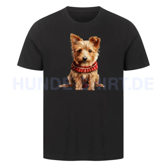 Premium T-Shirt "Australian Terrier - Winter" Schwarz – hunde-shirt.de