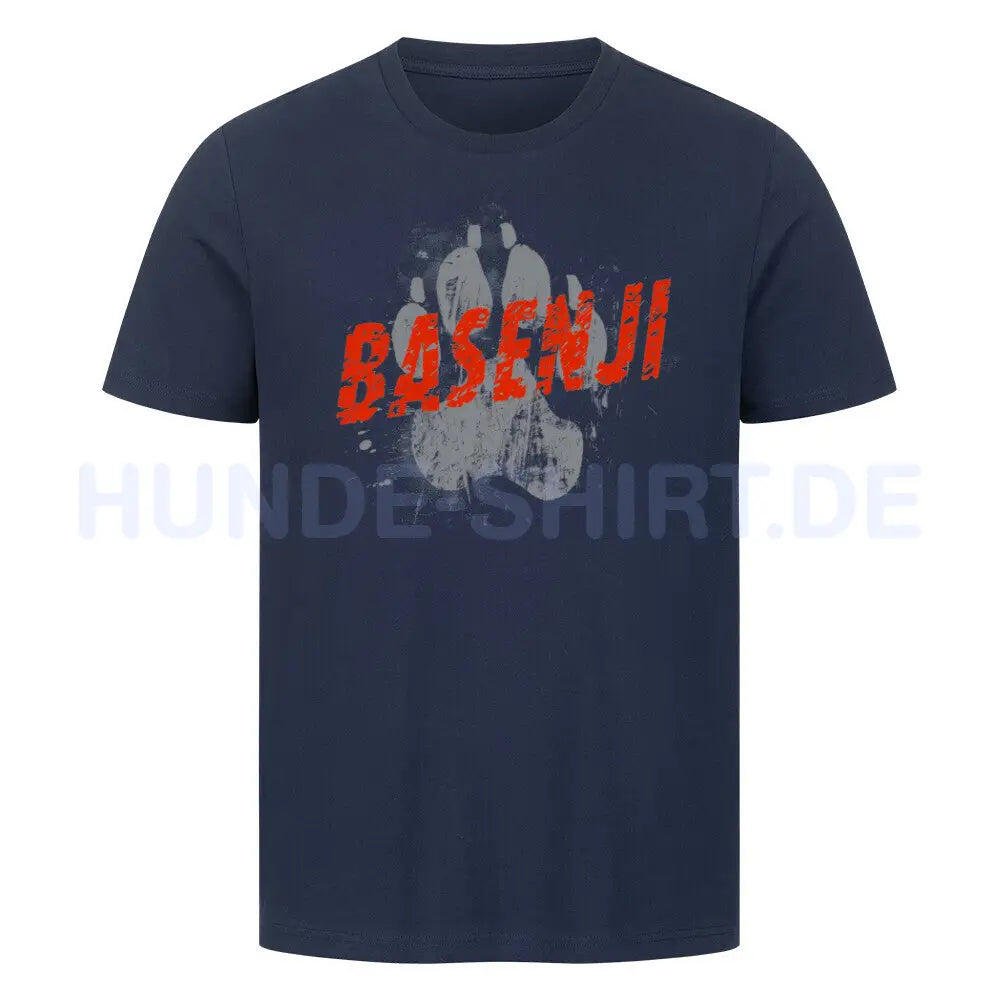 Premium T-Shirt "Basenji - PAW" French Navy – hunde-shirt.de