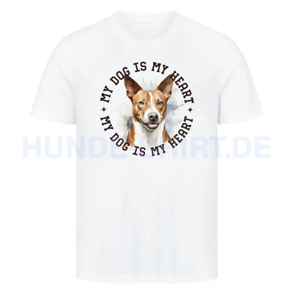 Premium T-Shirt "Basenji" Weiß – hunde-shirt.de