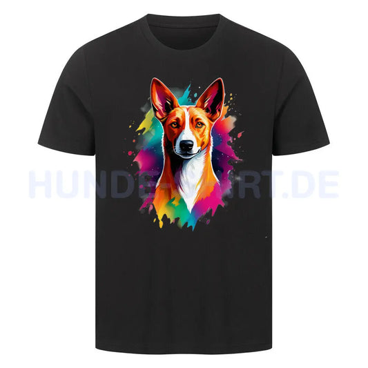 Premium T-Shirt "Basenji - Splash" Schwarz – hunde-shirt.de