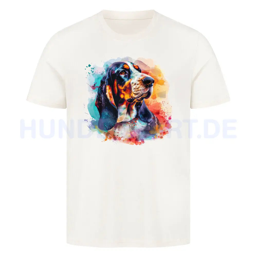 Premium T-Shirt "Basset Aquarell" Natural Raw – hunde-shirt.de