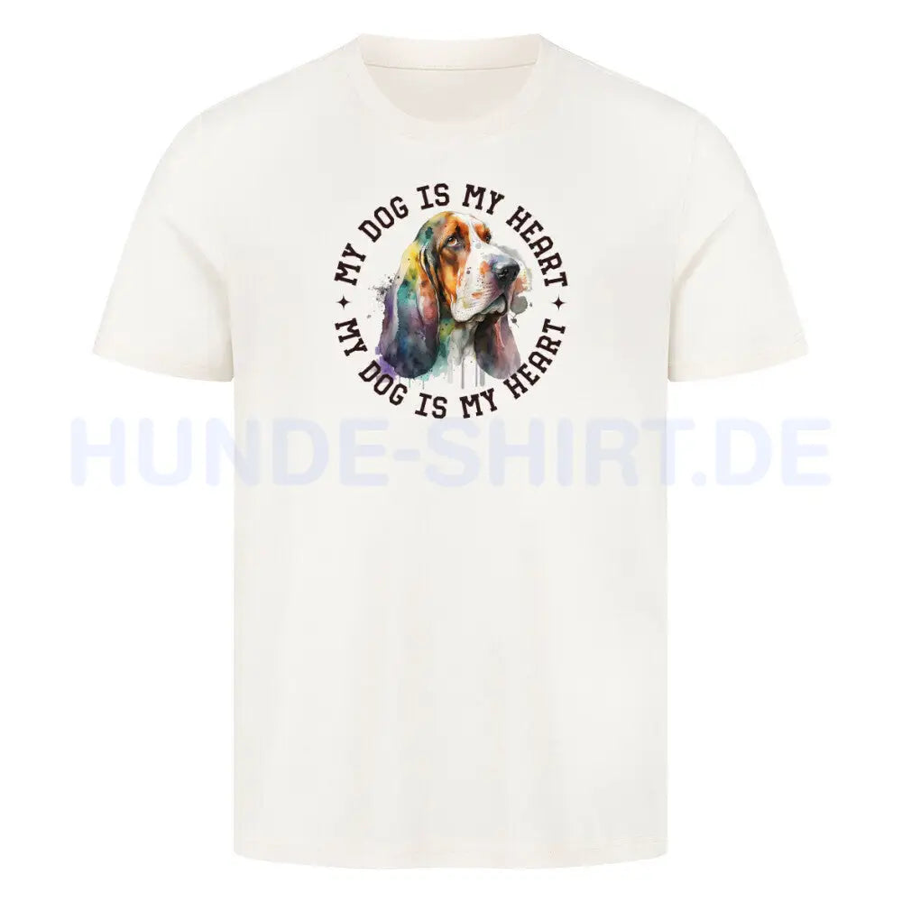 Premium T-Shirt "Basset HEART" Natural Raw – hunde-shirt.de