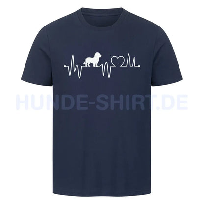 Premium T-Shirt "Basset - Heartbeat" French Navy – hunde-shirt.de