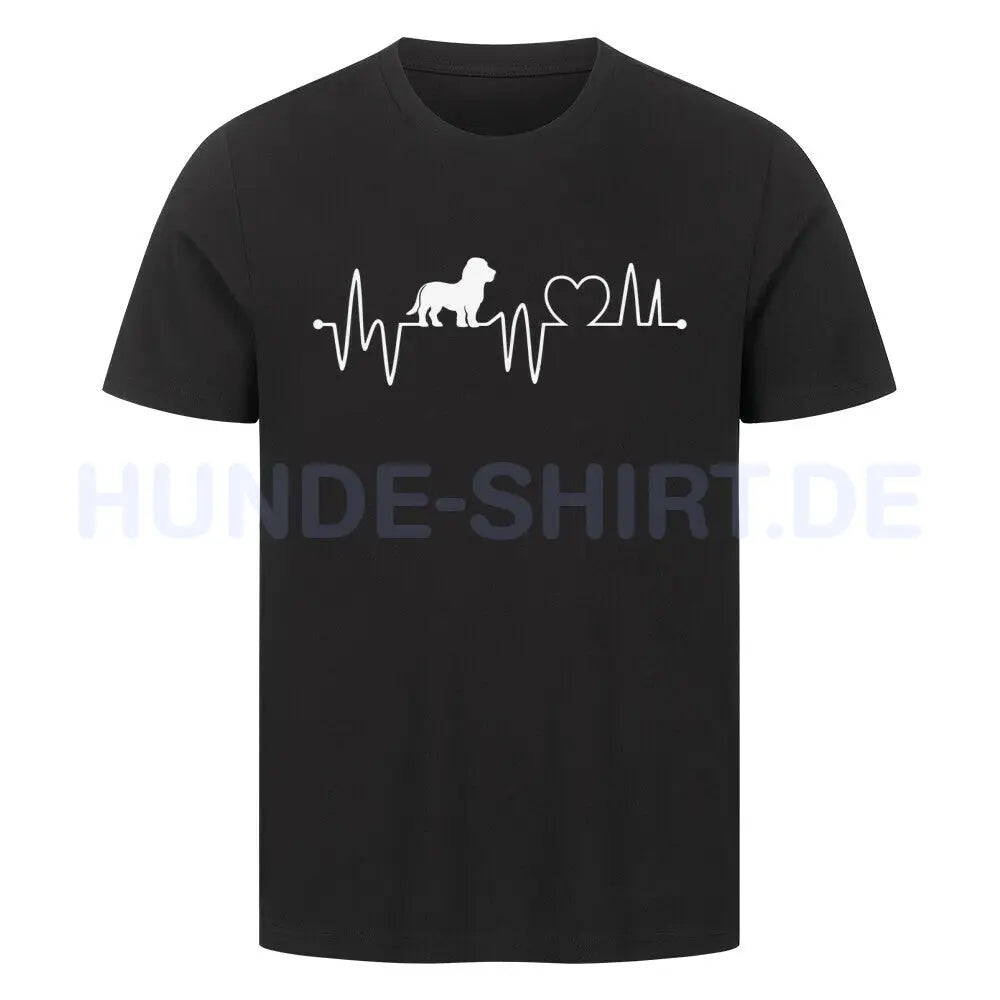 Premium T-Shirt "Basset - Heartbeat" Schwarz – hunde-shirt.de