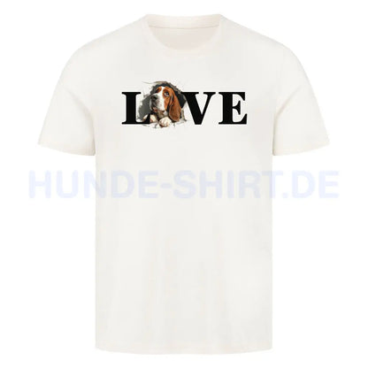 Premium T-Shirt "Basset LOVE" Natural Raw – hunde-shirt.de