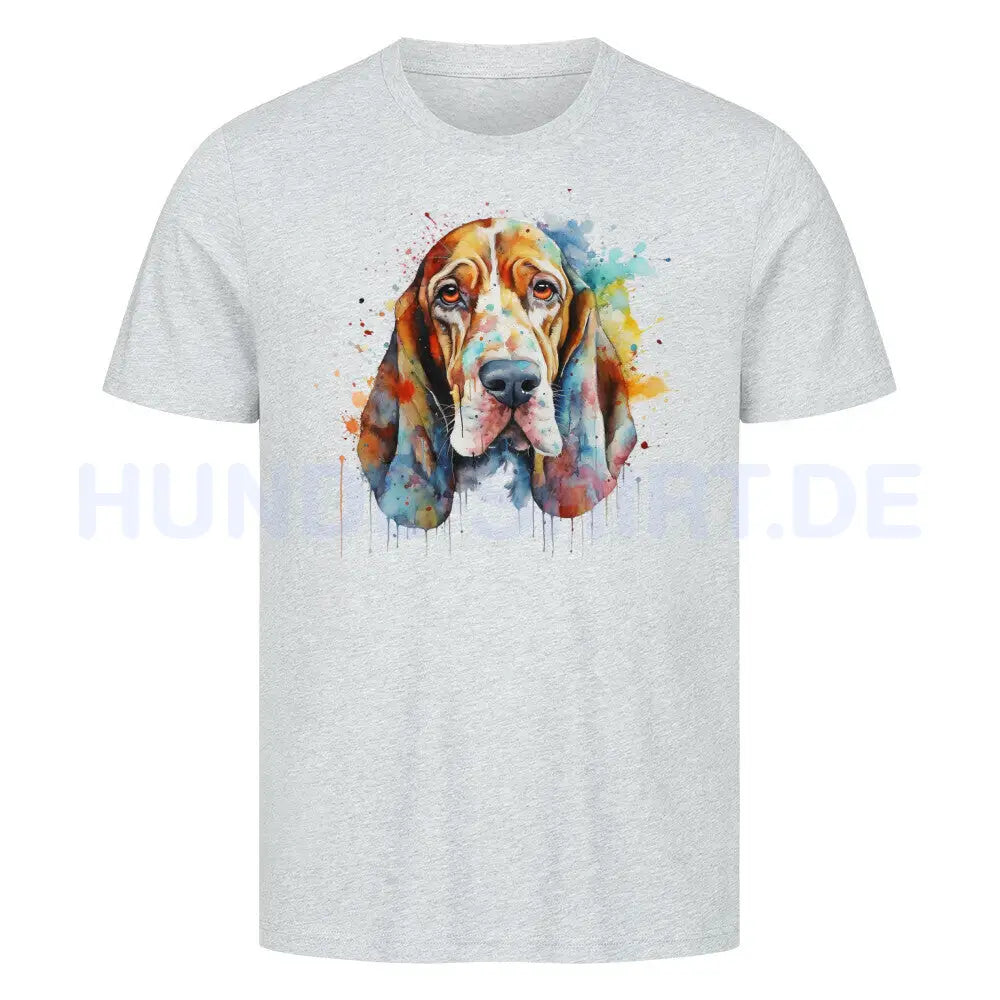 Premium T-Shirt "Basset Paint 2" Heather Grey – hunde-shirt.de