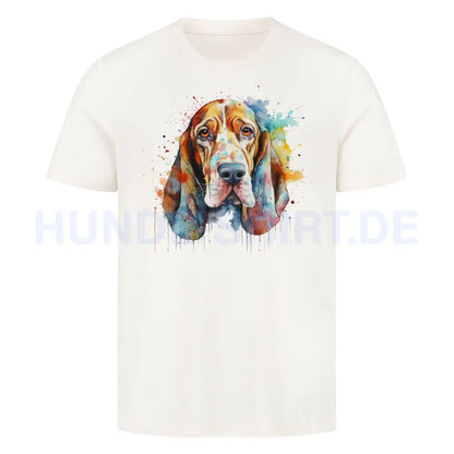 Premium T-Shirt "Basset Paint 2" Natural Raw – hunde-shirt.de