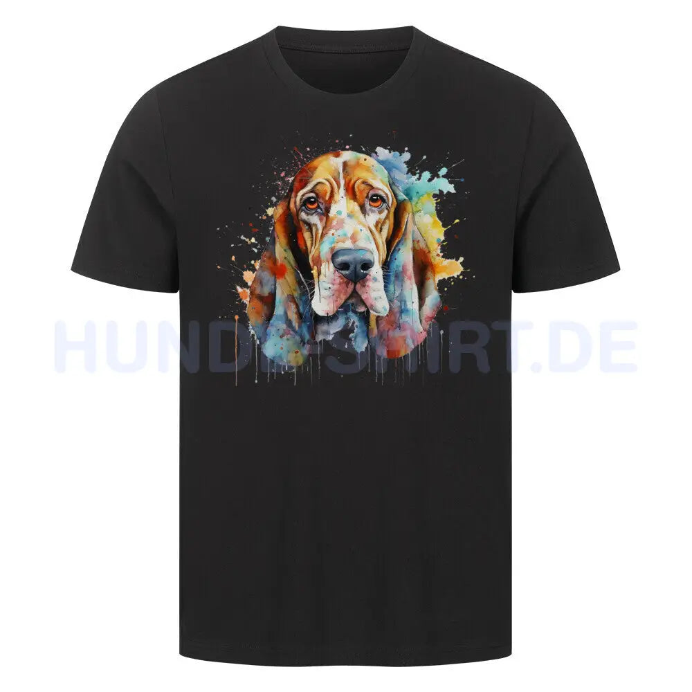 Premium T-Shirt "Basset Paint 2" Schwarz – hunde-shirt.de