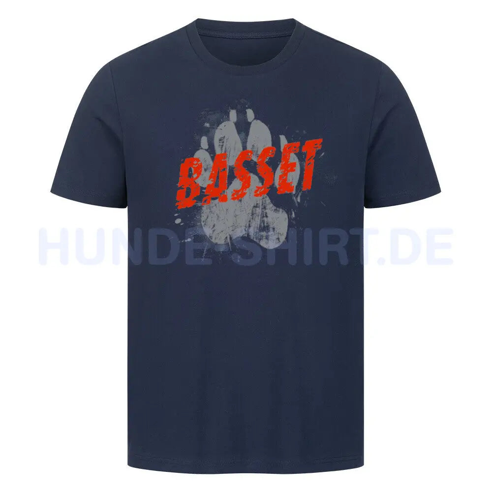 Premium T-Shirt "Basset - PAW" French Navy – hunde-shirt.de