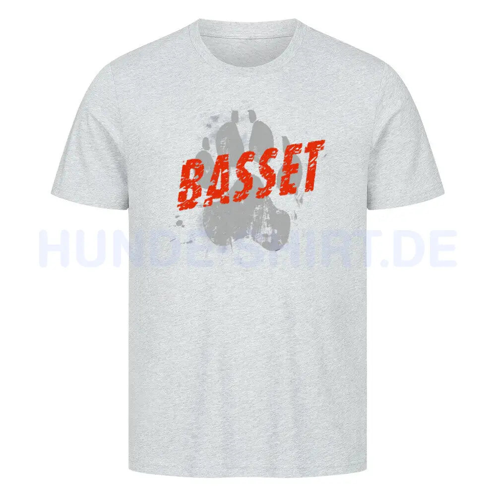 Premium T-Shirt "Basset - PAW" Heather Grey – hunde-shirt.de