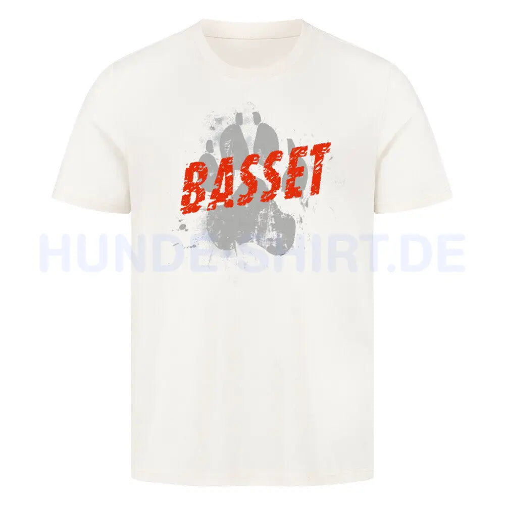 Premium T-Shirt "Basset - PAW" Natural Raw – hunde-shirt.de