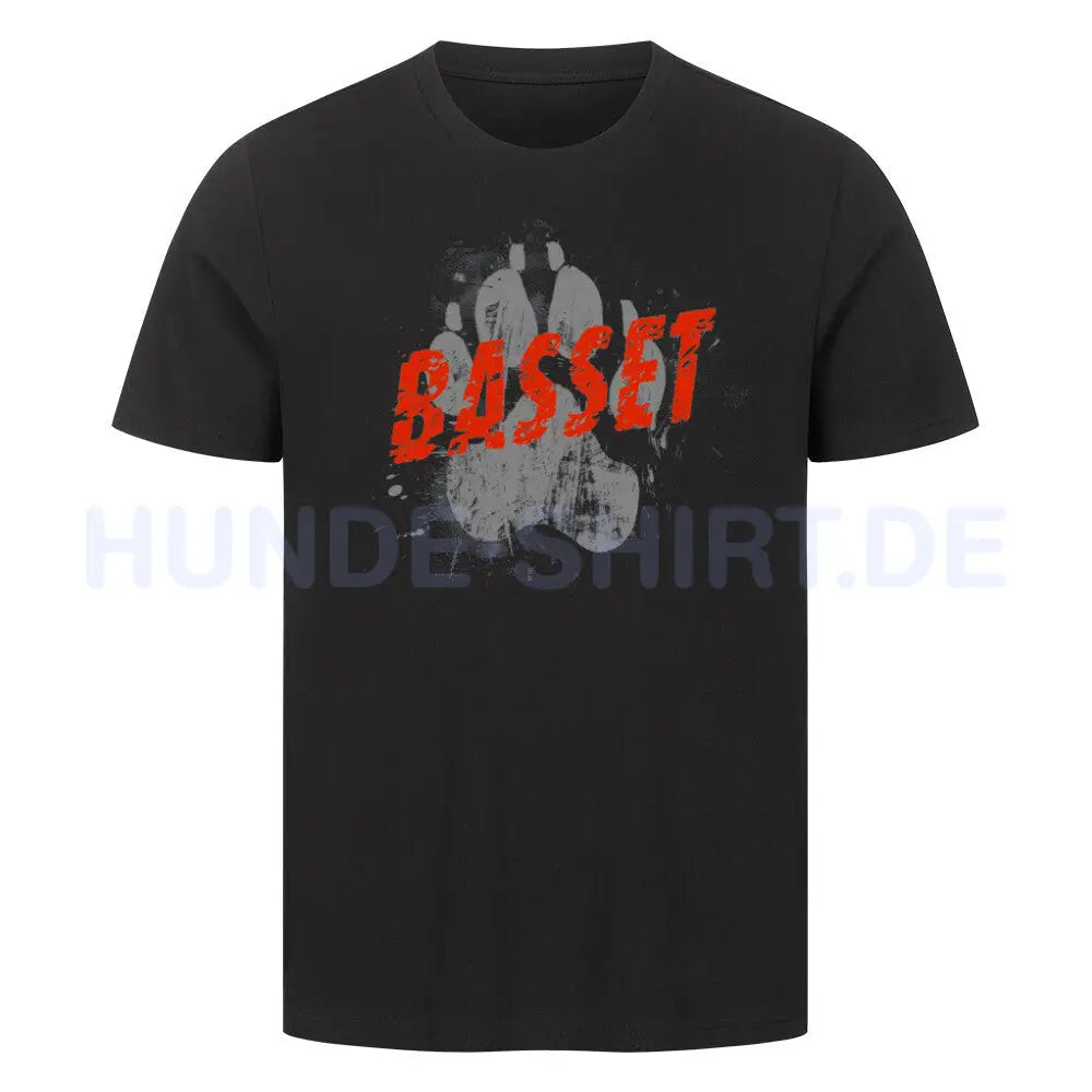 Premium T-Shirt "Basset - PAW" Schwarz – hunde-shirt.de