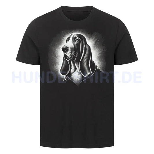 Premium T-Shirt "Basset - Shine" Schwarz – hunde-shirt.de