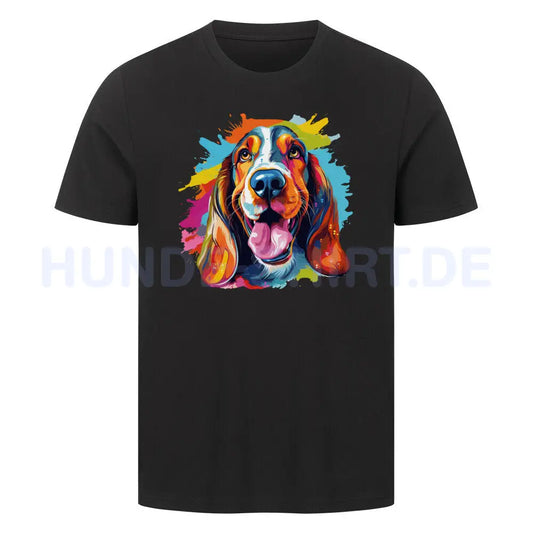 Premium T-Shirt "Basset - Splash" Schwarz – hunde-shirt.de