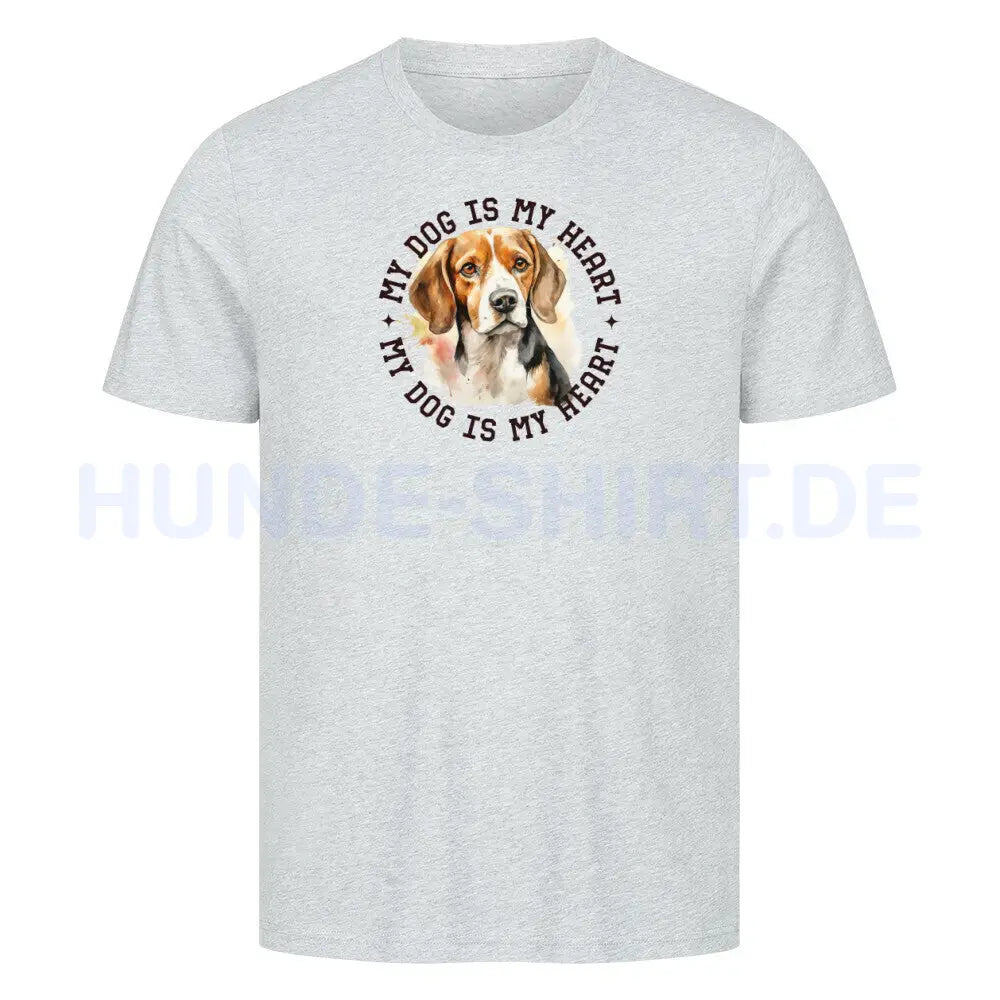 Premium T-Shirt "Beagle HEART" Heather Grey – hunde-shirt.de