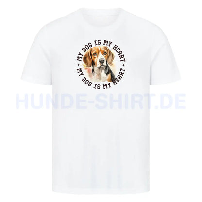 Premium T-Shirt "Beagle HEART" Weiß – hunde-shirt.de