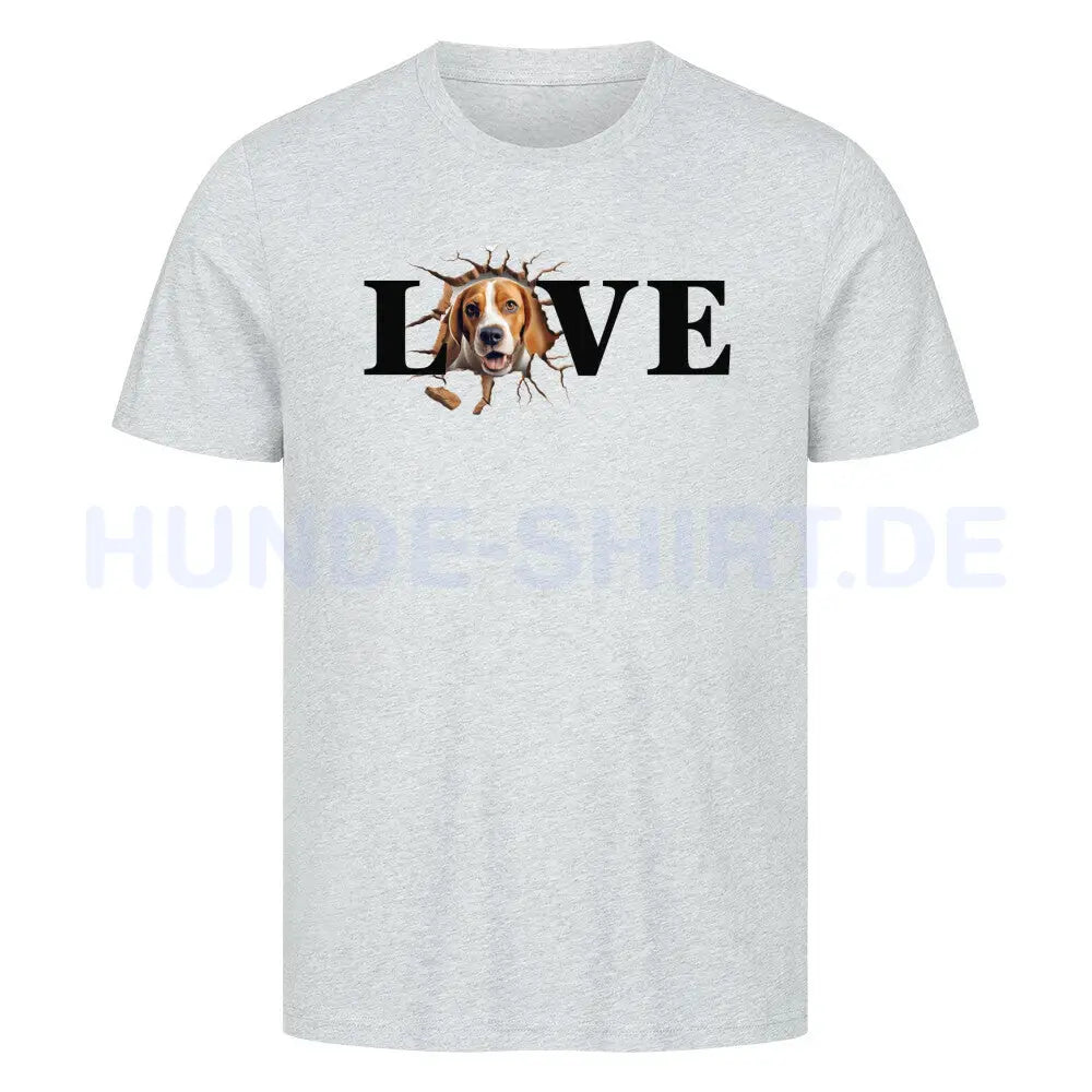 Premium T-Shirt "Beagle LOVE" Heather Grey – hunde-shirt.de