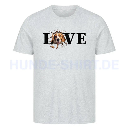 Premium T-Shirt "Beagle LOVE" Heather Grey – hunde-shirt.de