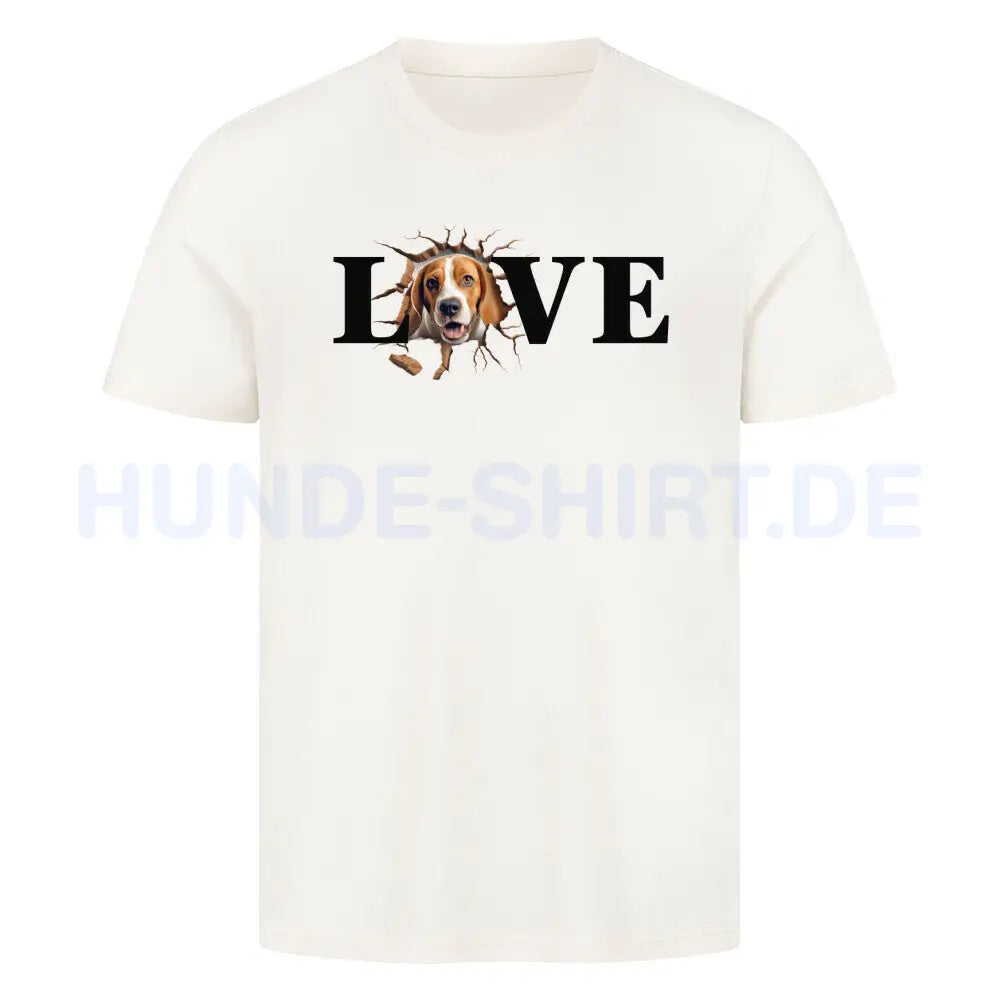 Premium T-Shirt "Beagle LOVE" Natural Raw – hunde-shirt.de