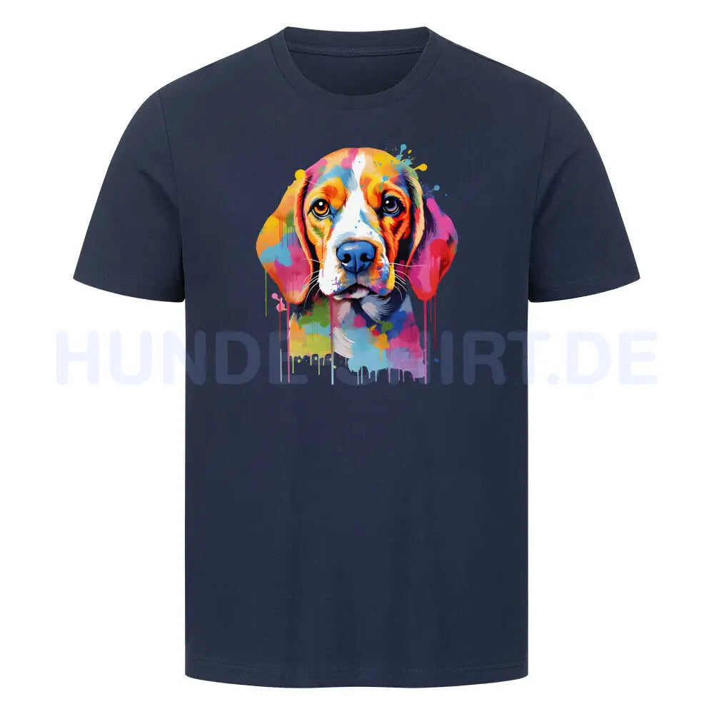 Premium T-Shirt "Beagle Paint" French Navy – hunde-shirt.de