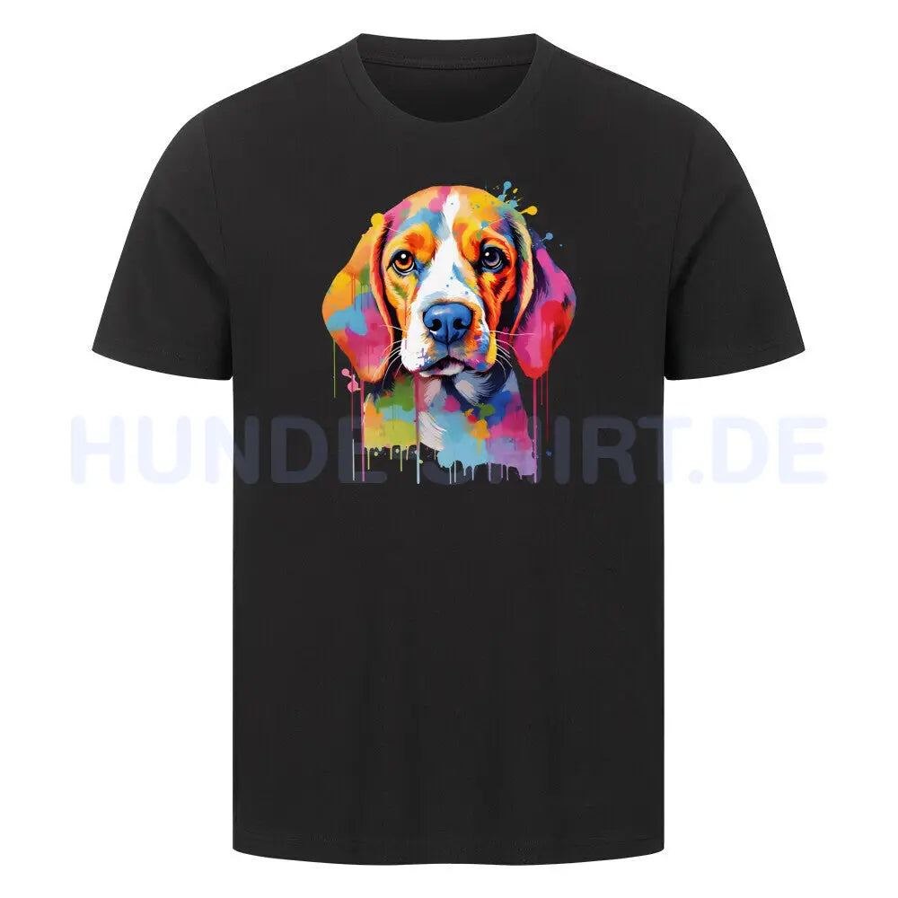 Premium T-Shirt "Beagle Paint" Schwarz – hunde-shirt.de