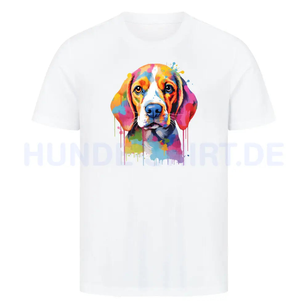 Premium T-Shirt "Beagle Paint" Weiß – hunde-shirt.de