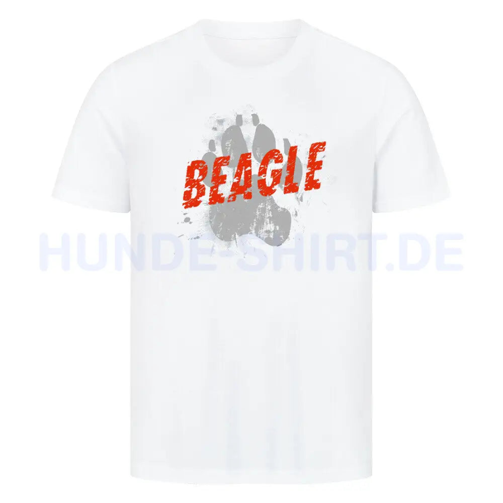 Premium T-Shirt "Beagle - PAW" Weiß – hunde-shirt.de