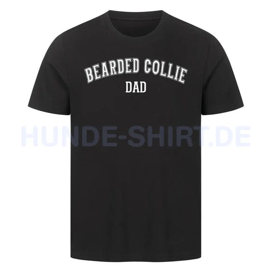 Premium T-Shirt "Bearded Collie - DAD" Schwarz – hunde-shirt.de