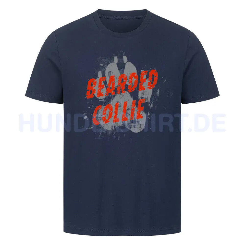 Premium T-Shirt "Bearded Collie - PAW" French Navy – hunde-shirt.de