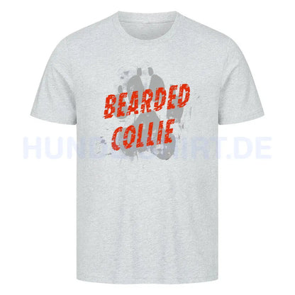 Premium T-Shirt "Bearded Collie - PAW" Heather Grey – hunde-shirt.de