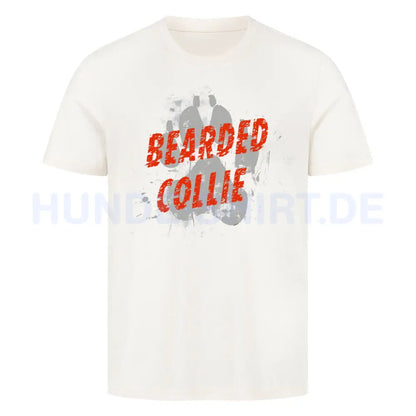 Premium T-Shirt "Bearded Collie - PAW" Natural Raw – hunde-shirt.de