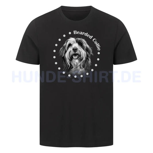 Premium T-Shirt "Bearded Collie Rounded" Schwarz – hunde-shirt.de