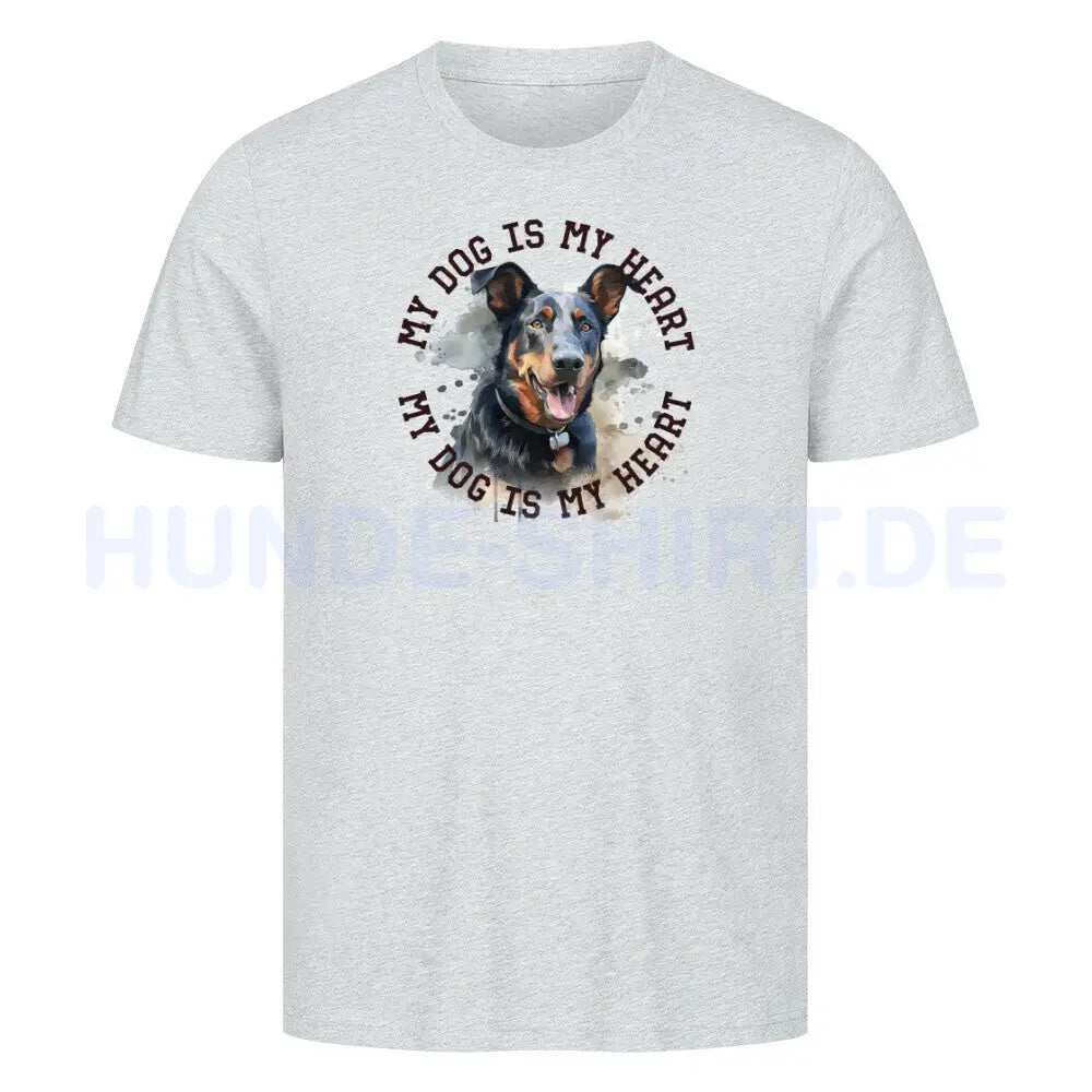 Premium T-Shirt "Beauceron HEART" Heather Grey – hunde-shirt.de