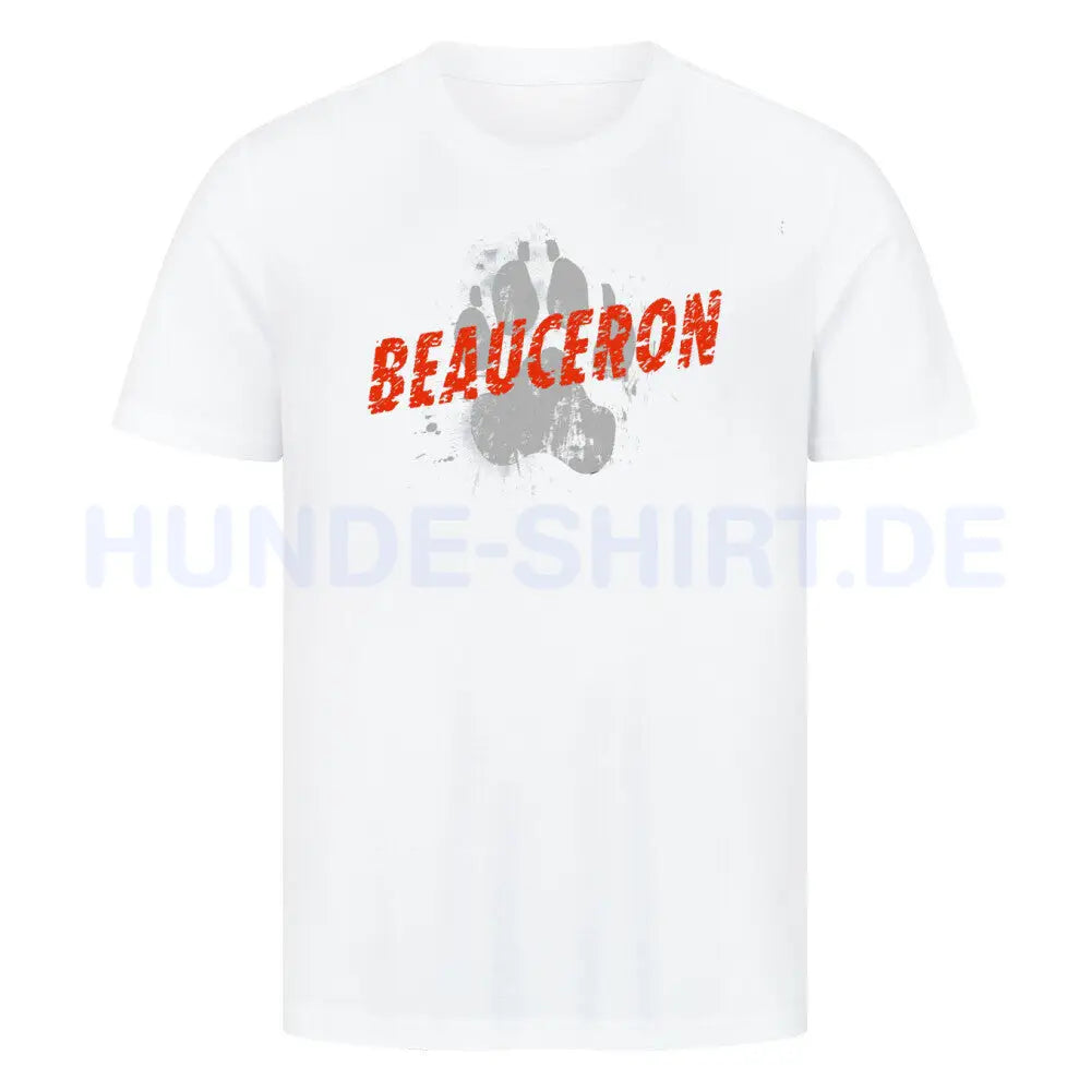 Premium T-Shirt "Beauceron - PAW" Weiß – hunde-shirt.de