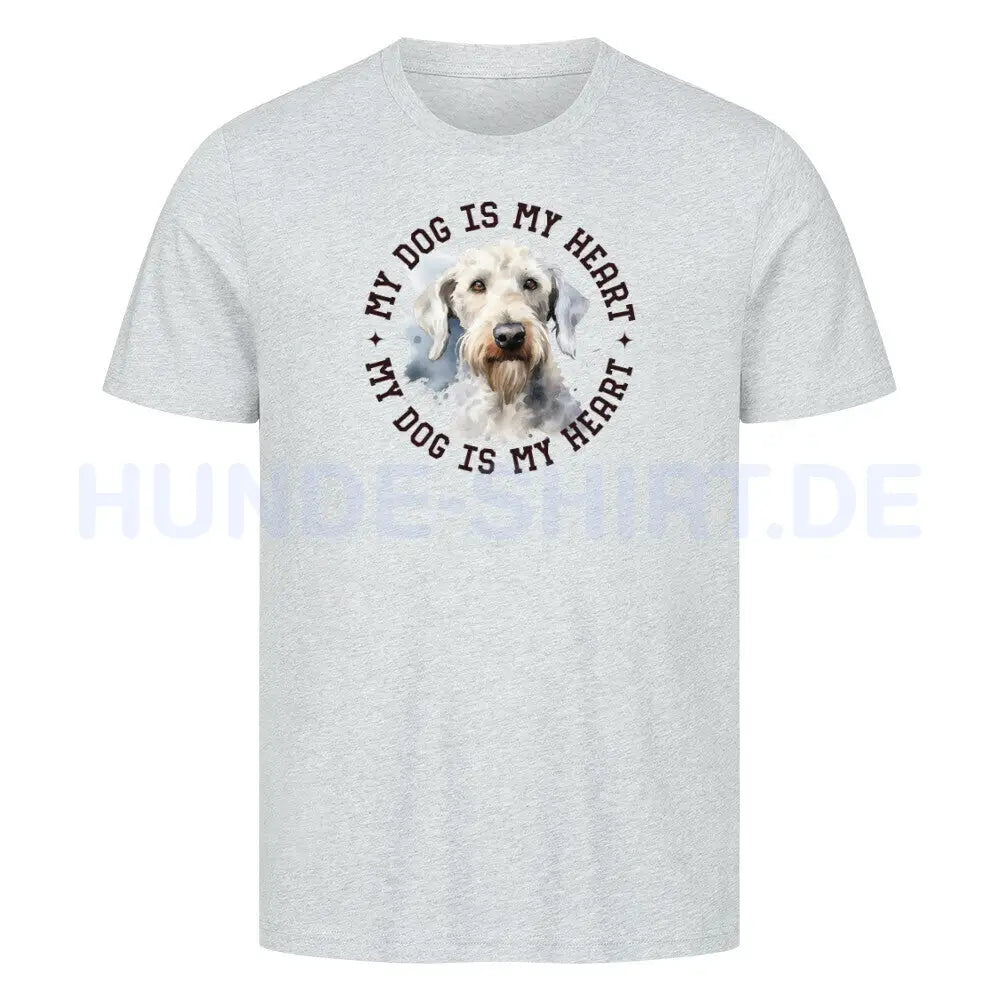 Premium T-Shirt "Bedlington Terrier HEART" Heather Grey – hunde-shirt.de