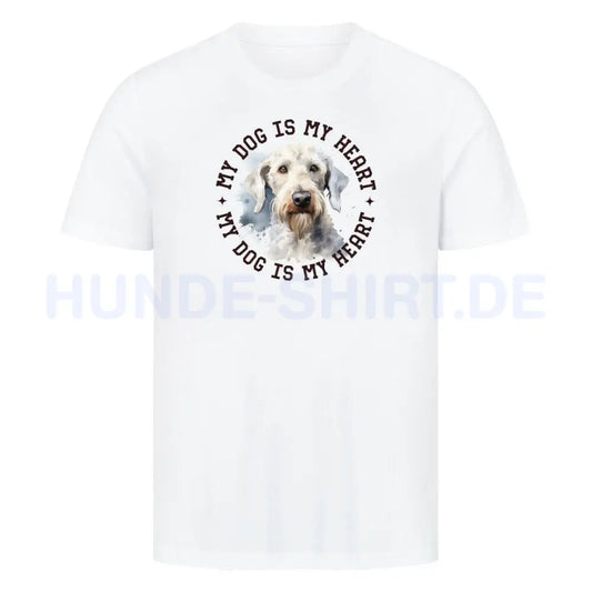 Premium T-Shirt "Bedlington Terrier HEART" Weiß – hunde-shirt.de