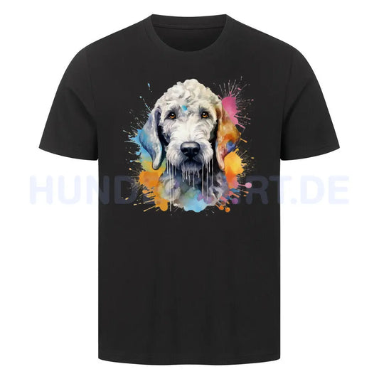 Premium T-Shirt "Bedlington Terrier Paint" Schwarz – hunde-shirt.de