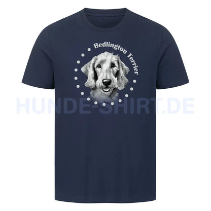 Premium T-Shirt "Bedlington Terrier Rounded" French Navy – hunde-shirt.de