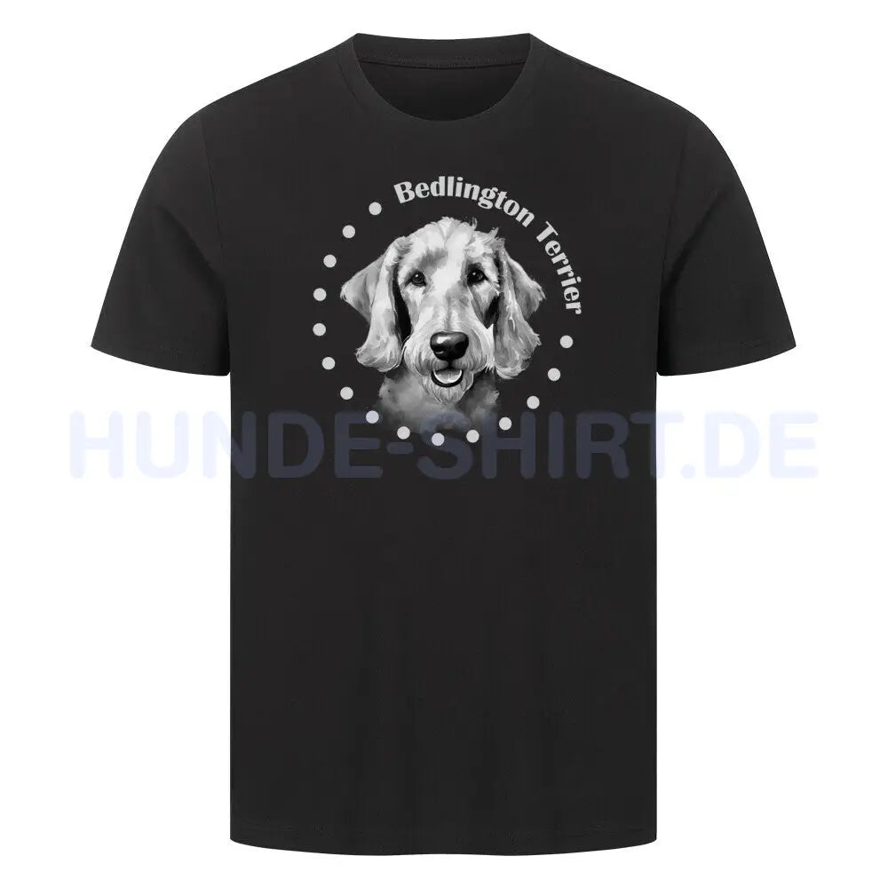 Premium T-Shirt "Bedlington Terrier Rounded" Schwarz – hunde-shirt.de