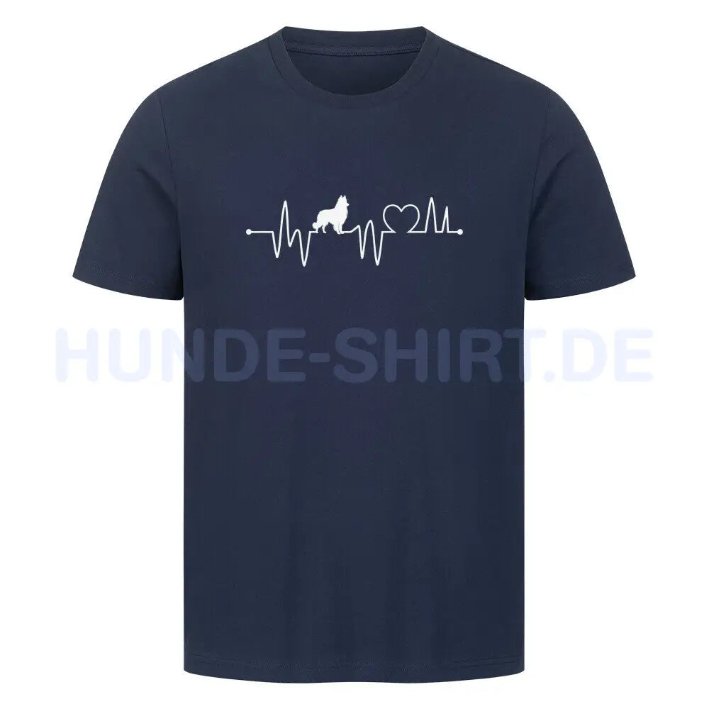 Premium T-Shirt "Belgischer Schäferhund - Heartbeat" French Navy – hunde-shirt.de