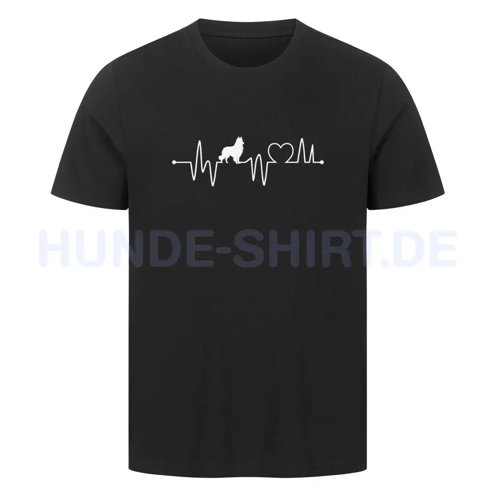 Premium T-Shirt "Belgischer Schäferhund - Heartbeat" Schwarz – hunde-shirt.de