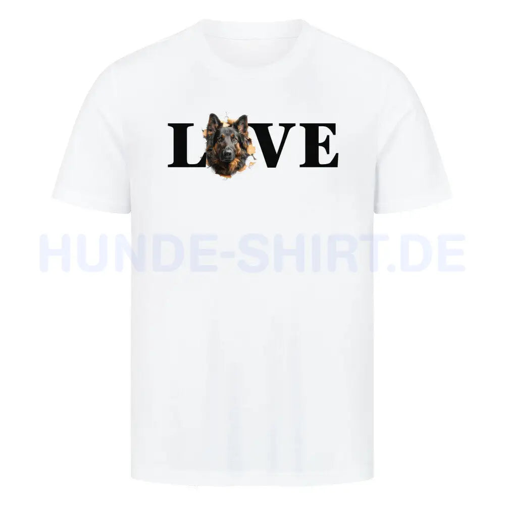 Premium T-Shirt "Belgischer Schäferhund LOVE" Weiß – hunde-shirt.de