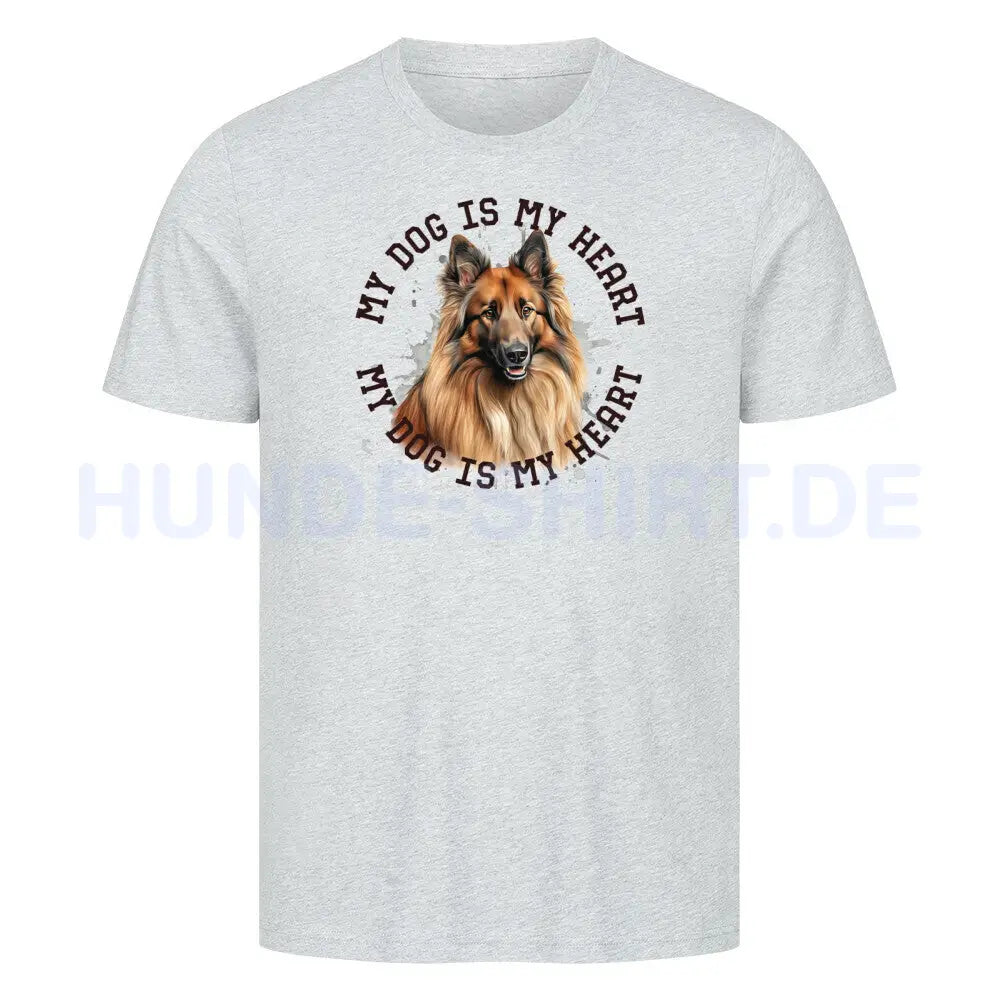 Premium T-Shirt "Belgischer Schäferhund Tervueren HEART" Heather Grey – hunde-shirt.de