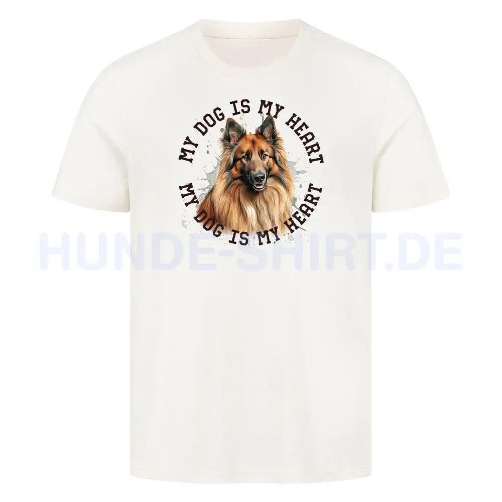 Premium T-Shirt "Belgischer Schäferhund Tervueren HEART" Natural Raw – hunde-shirt.de