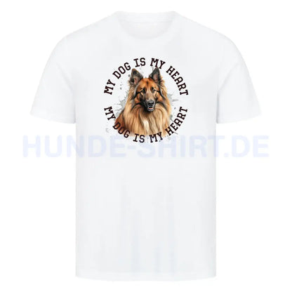 Premium T-Shirt "Belgischer Schäferhund Tervueren HEART" Weiß – hunde-shirt.de