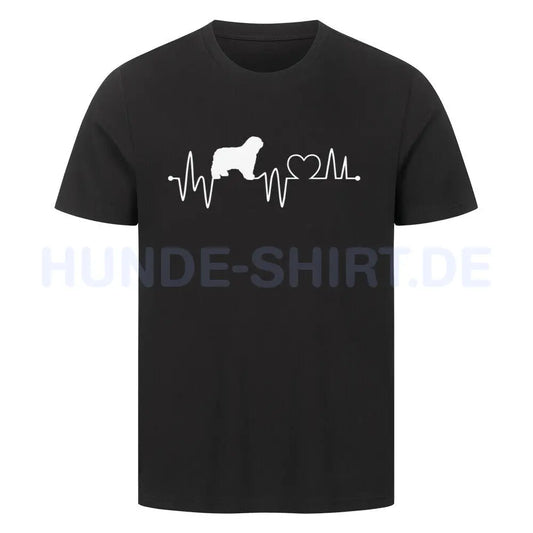 Premium T-Shirt "Bergamasco - Heartbeat" Schwarz – hunde-shirt.de