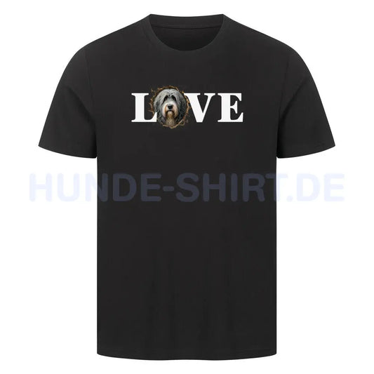 Premium T-Shirt "Bergamasco - LOVE" Schwarz – hunde-shirt.de