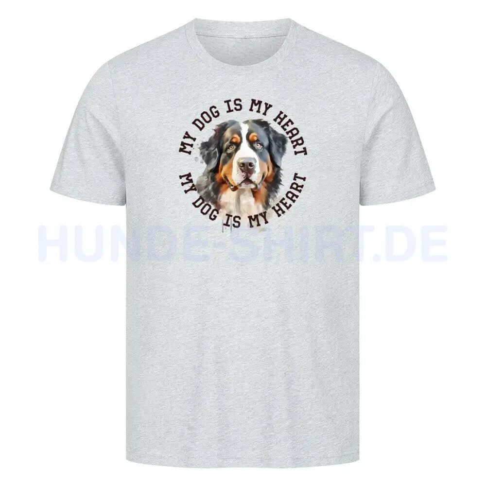 Premium T-Shirt "Berner Sennenhund HEART" Heather Grey – hunde-shirt.de